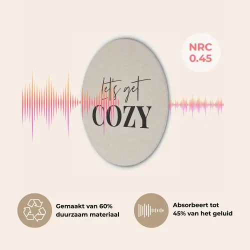 Beige - Winter - Quote - Cozy Akoestische PET Vilt - Rond klein -USP_NL