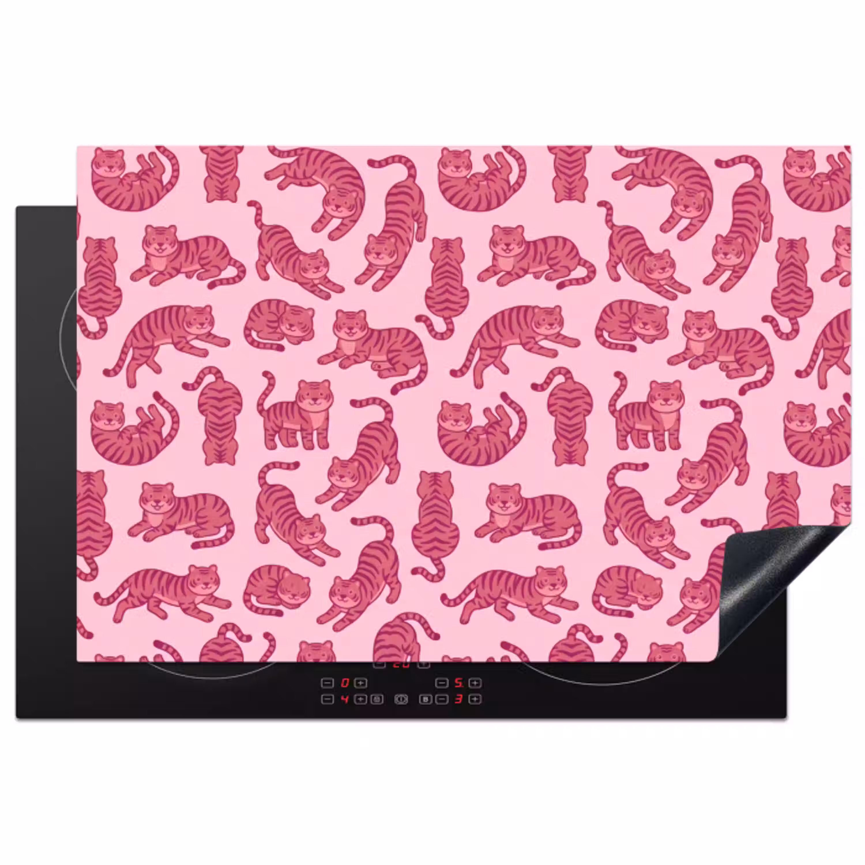Dieren - Patroon - Roze - Speels - Cartoon Inductie beschermer vinyl 3mm klein -3d