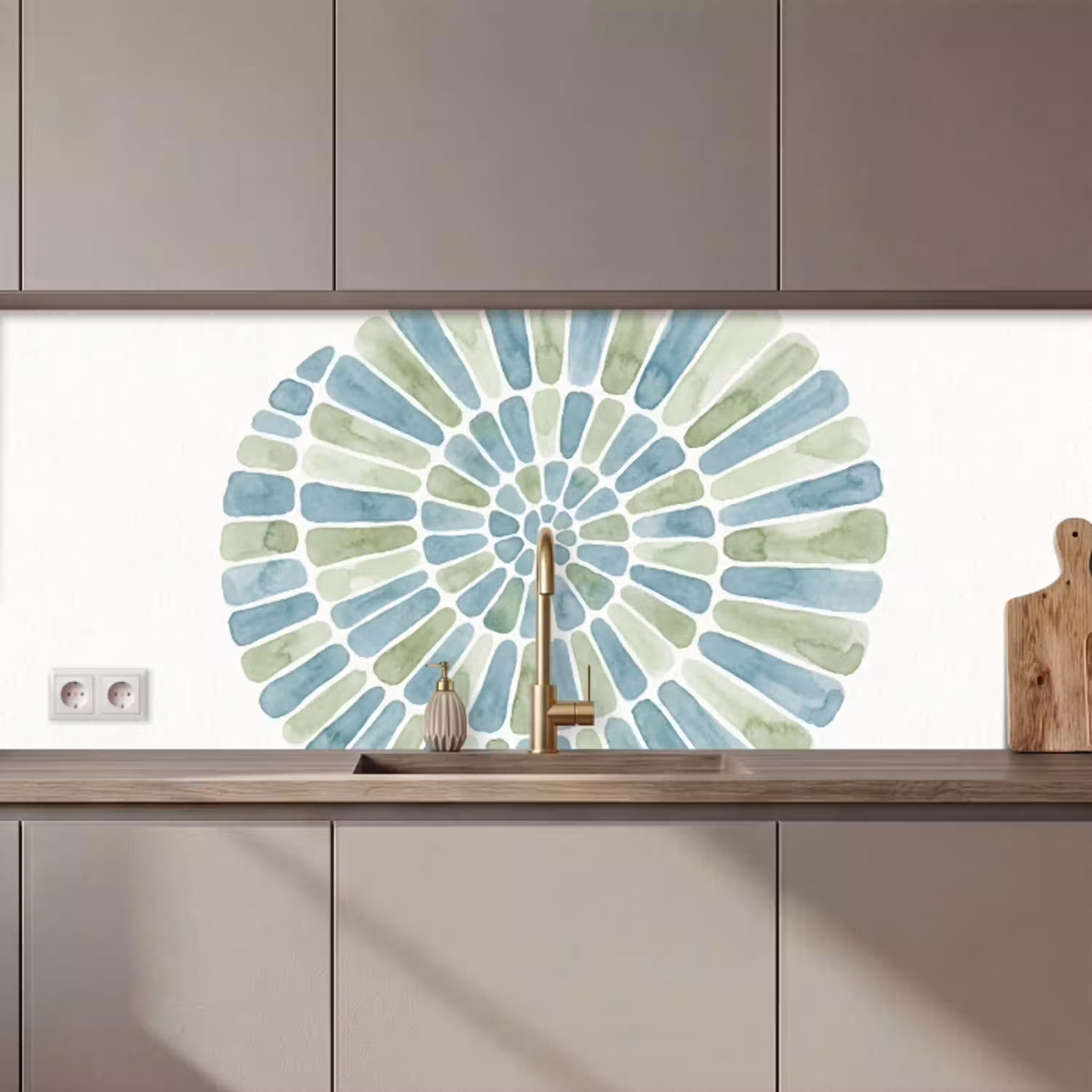 Abstract - Spiraal - Patroon - Modern - Blauw-Groen keuken achterwand 2 middel zz_3dshopping