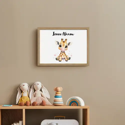 Giraffe - Roze - Kauwgom Light Box met batterij (Wandlamp kind) middel -sfeer2_kind