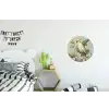 Gele kuifkaketoe - paradijsvogelbloemen - Groen Wandcirkel aluminium klein -kinderkamer