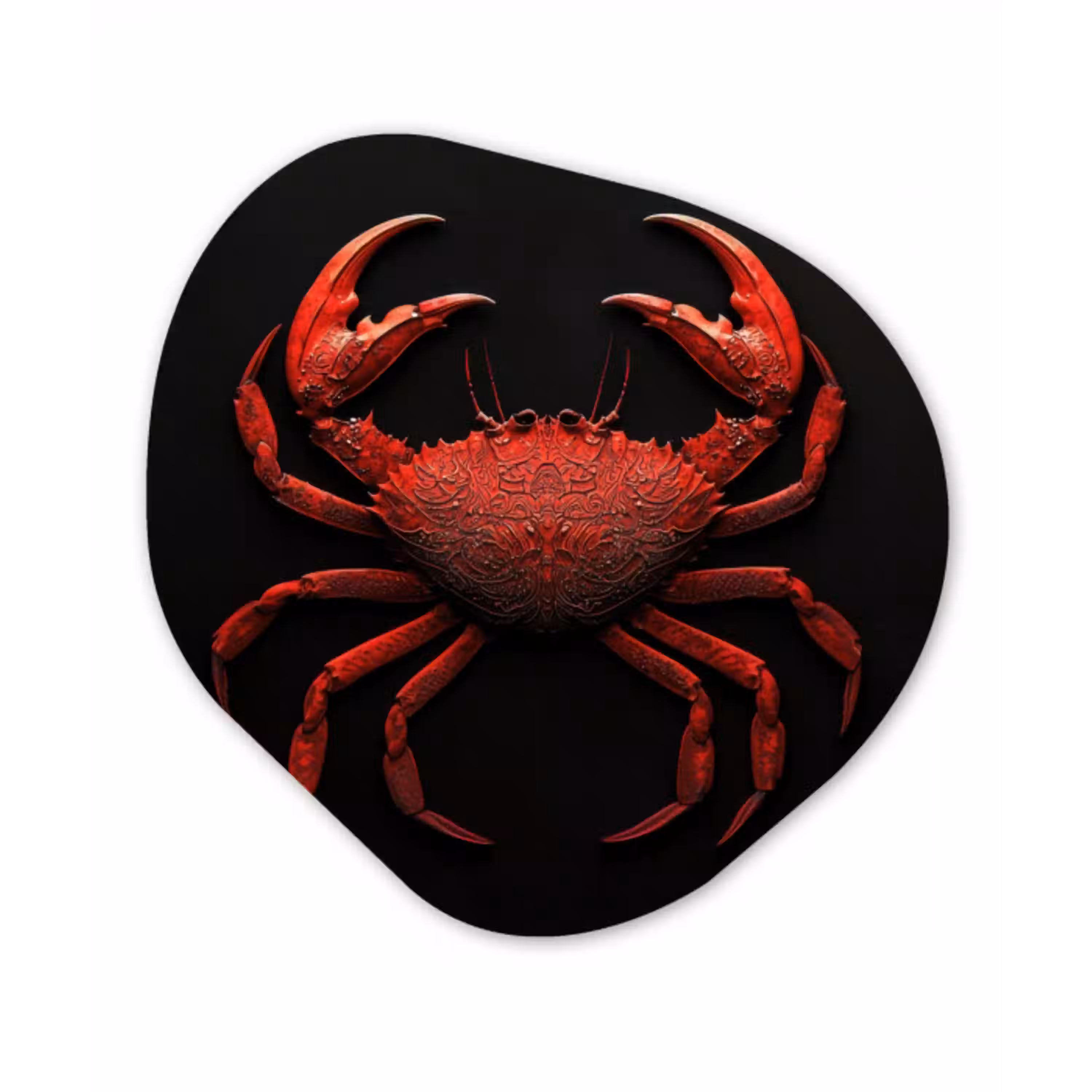 Krab - Rood - Vissen - Schaaldieren Wandcirkel Organisch Forex 3mm klein -3d