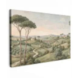Landschap - Heuvels - Zandpad - Groen canvas 2cm klein -z3d