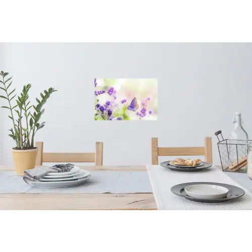 Lavendel - Vlinder - Bloemen Muursticker klein -eettafel