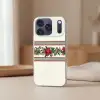 Kerststrook - Poinsettia - Rood - Groen Telefoonhoesje iPhone 17 Pro klein -sfeer2