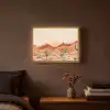 Landschap - Heuvels - Zonsondergang Light Box met batterij (Wandlamp) middel -sfeer4