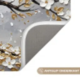 Boom - Bloemen - Natuur - Abstract - Wit Badmat klein -USP_AntislipNL