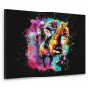 Graffiti - Sport - Paard rensport - Paardrijden Textielframe zwart klein -3d