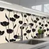 Tulpen - Patroon - Zwart keuken achterwand 2 middel 871 -3d_schuin