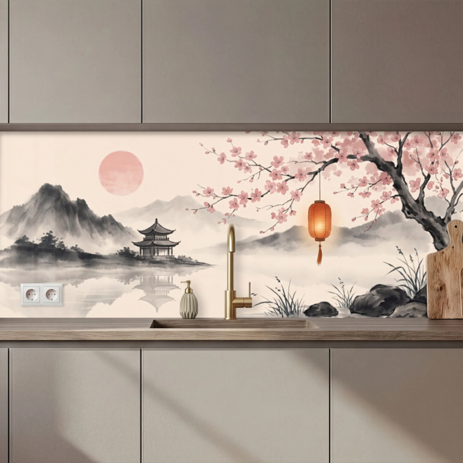 Zon - Japans - Traditioneel keuken achterwand 2 middel zz_3dshopping