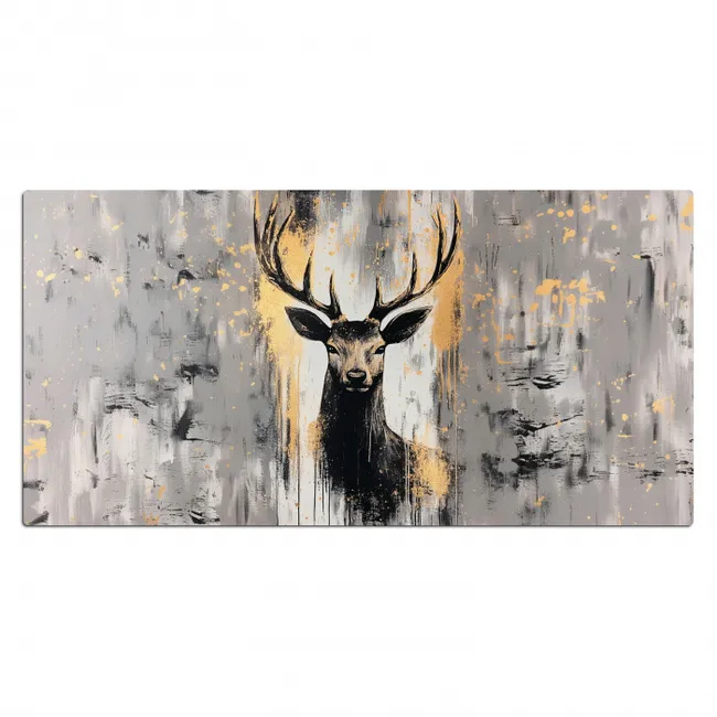 Abstract - Hert - Gewei - Goud Muismat XXL klein -3d_leeg