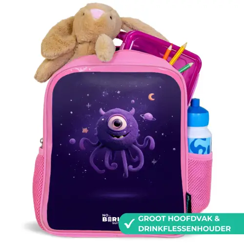 Kosmisch tentakelmonster Kinderrugzak - Roze middel -inhoud_NL