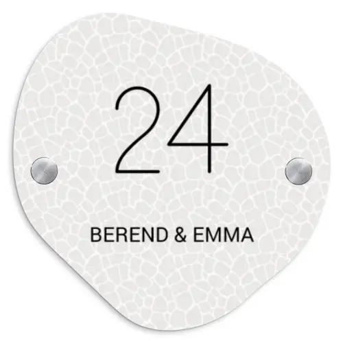 Lichte mozaïek - Klassiek Naambord Organisch middel -3d