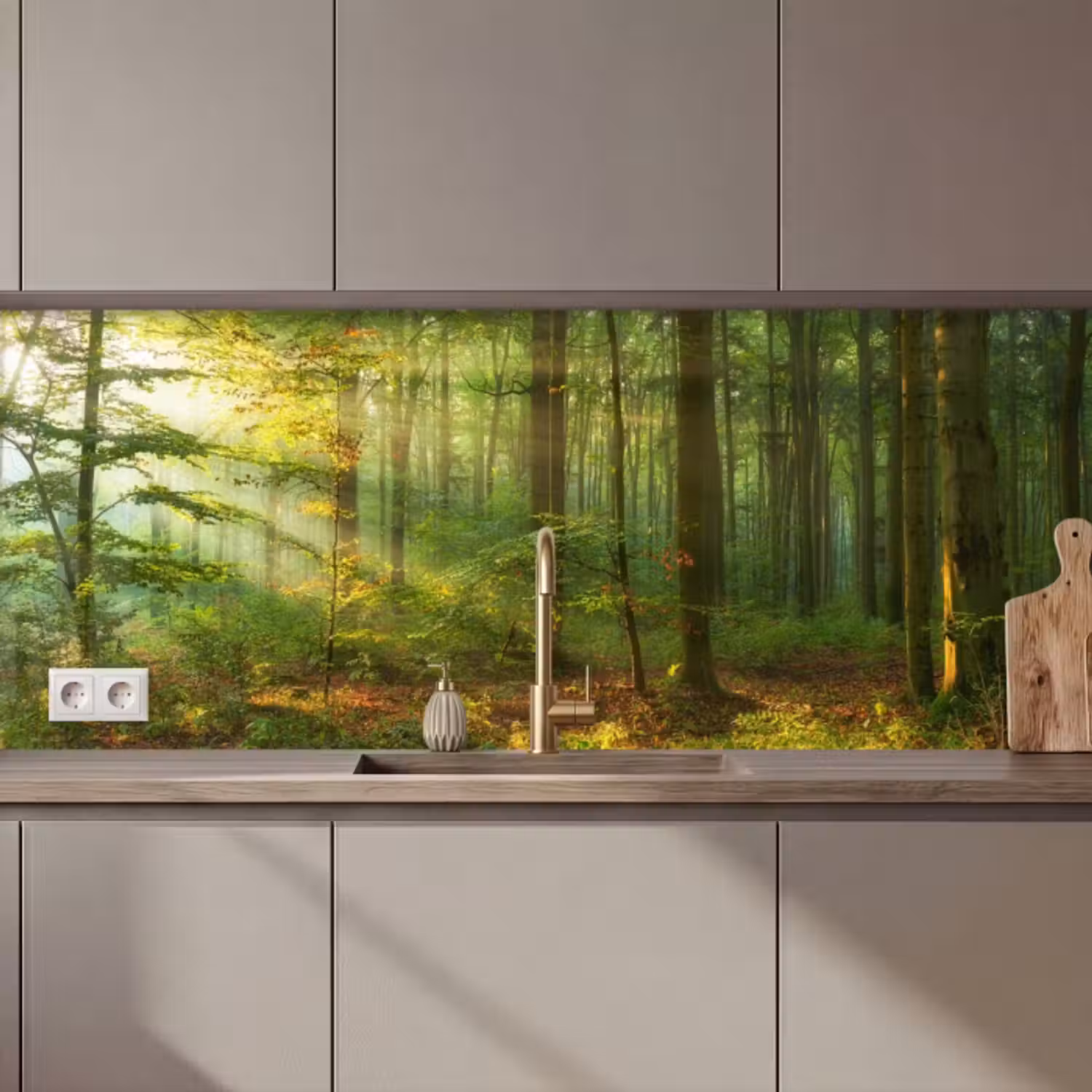 Küchenrückwand - Sonne - Wald - Bäume - Natur - Herbst