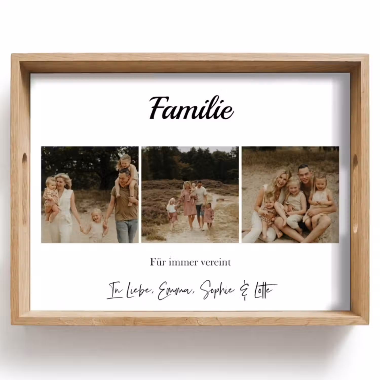 Personalisierte Tablett - Familie - Fotocollage - 3 Fotos