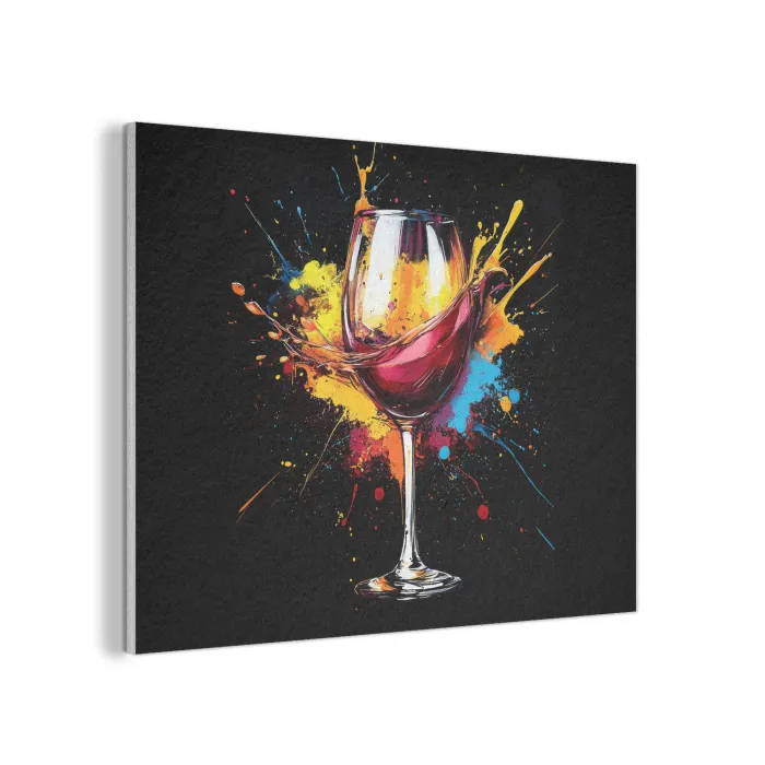 Wijn - Glas - Graffiti - Borrel - Rood - Verf PET vilt klein -3d