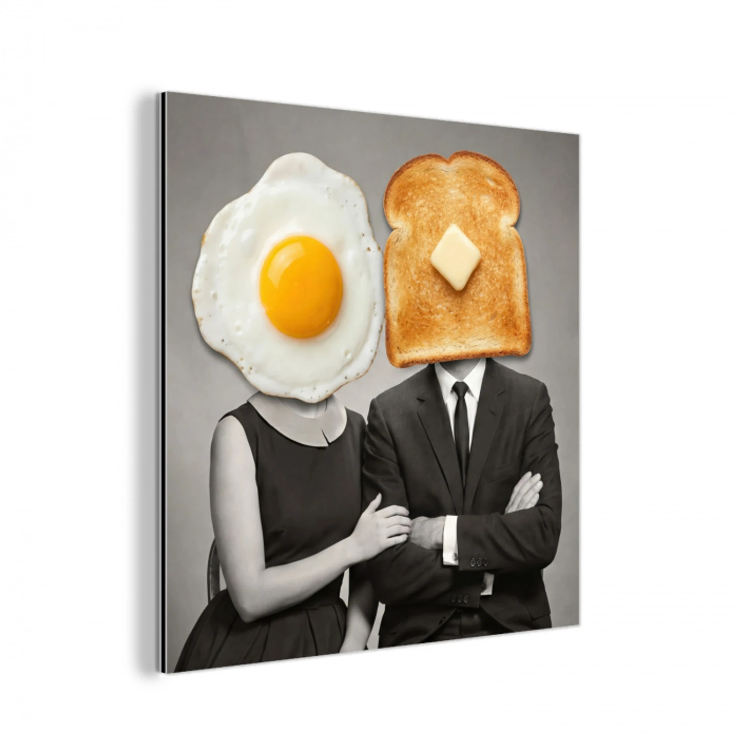 Ontbijt - Koppel - Ei - Brood aluminium wit klein -3d