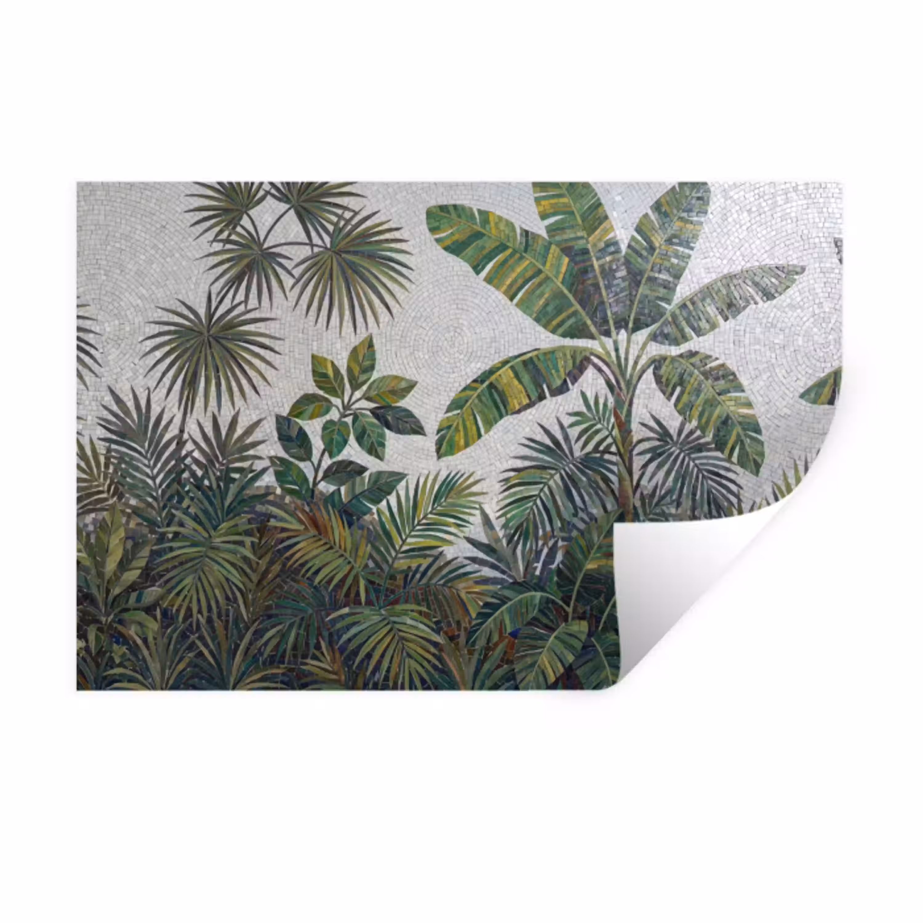 Planten - Tropisch - Mozaïek - Groen - Natuur Muursticker klein -3d