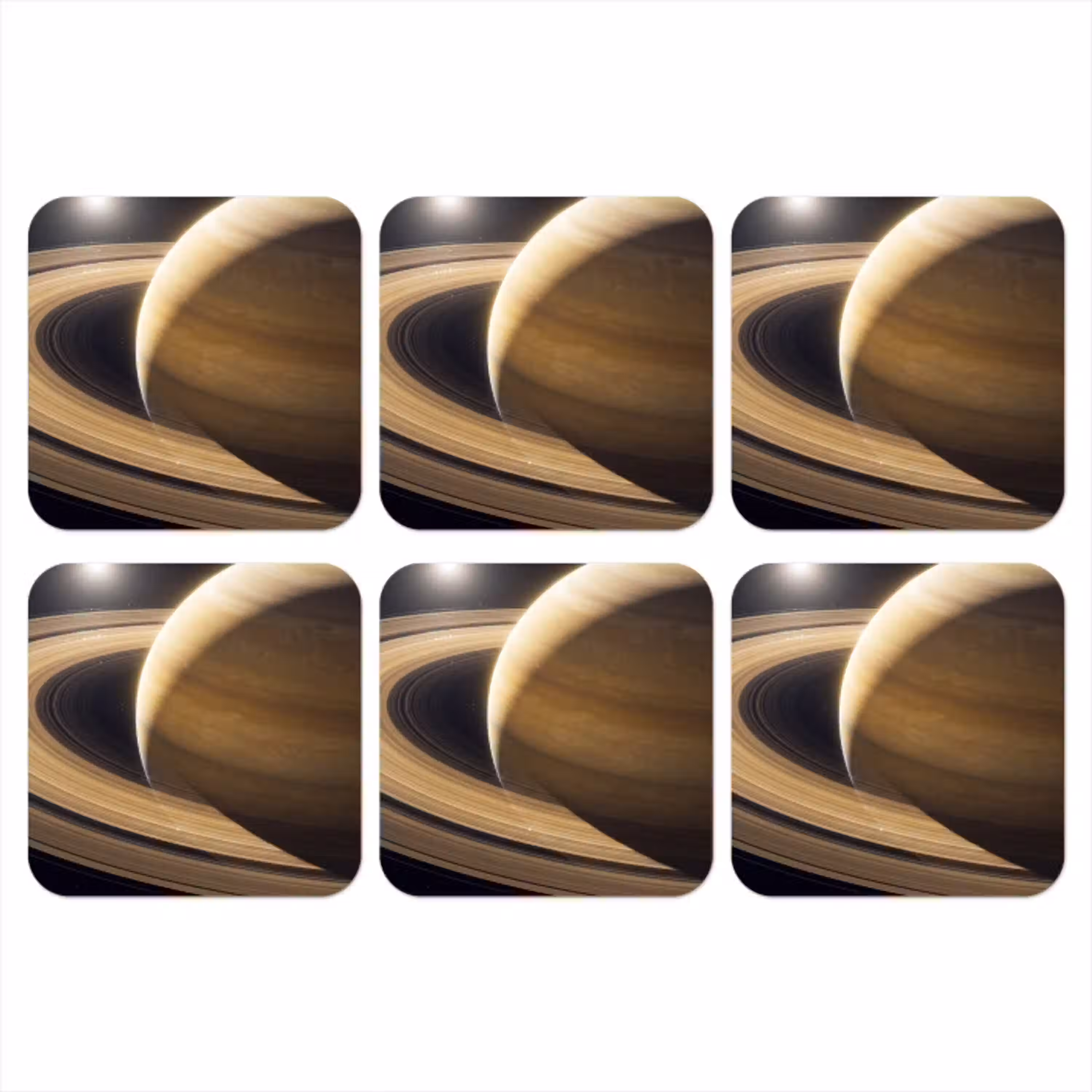 Planeet - Ringen - Ruimte onderzetter kurk middel -3d