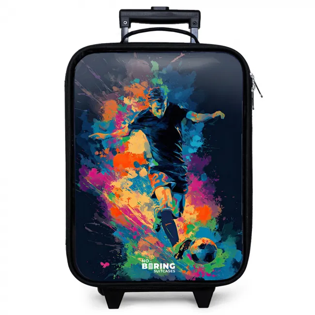 Neon - Voetballer - Kleurrijk Kinderkoffer - Zwart klein -zzz_website3d