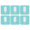 Ijsje - Stokje - Sprinkles - Lichtblauw onderzetter kurk middel -3d