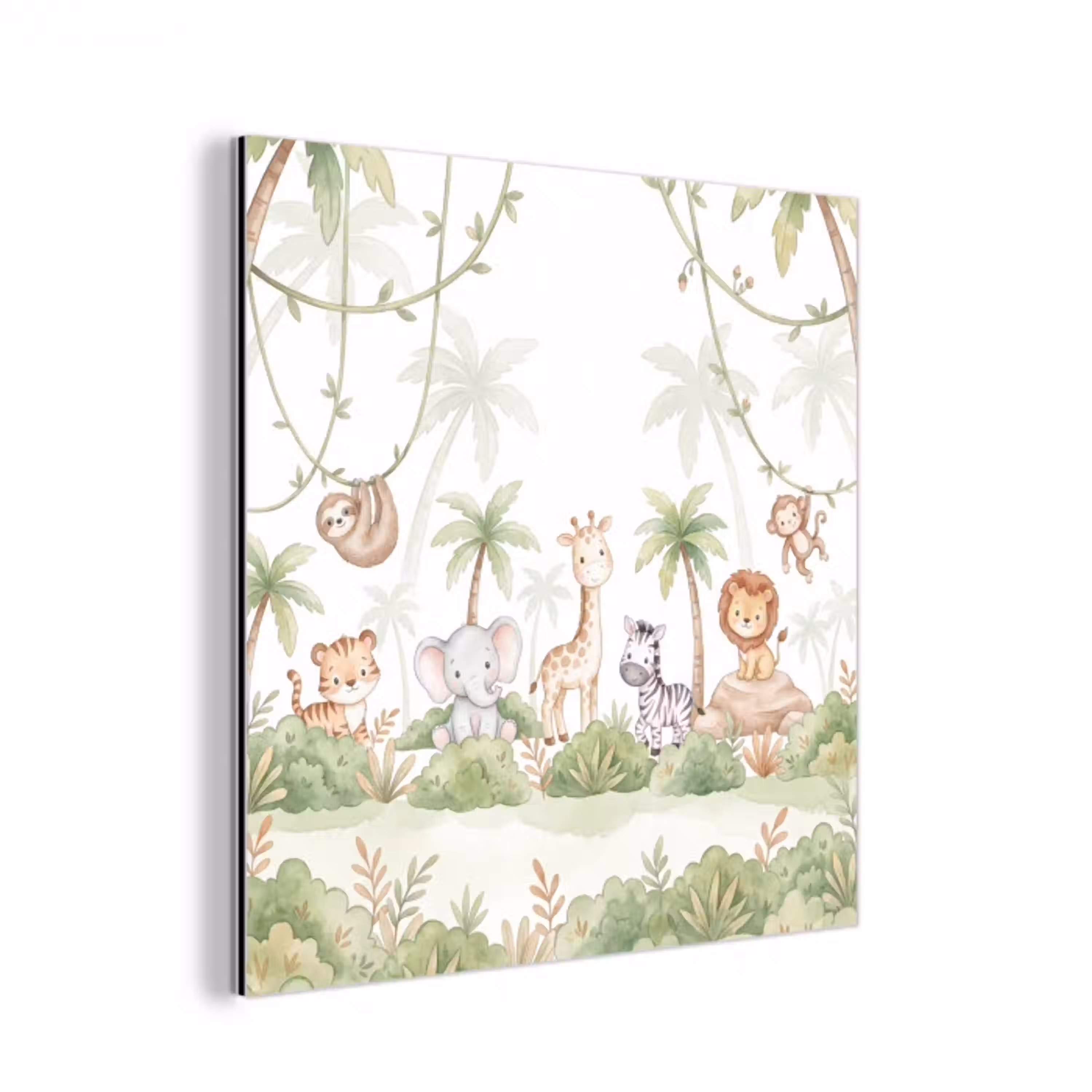 Dieren - Jungle - Pastel aluminium wit klein -3d