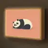 Panda - Slaap - Oranje Light Box met batterij (Wandlamp kind) middel -z3d_website