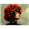 Vrouw - Appels - Rood - Bladeren tuinposter los doek klein -3d