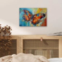 Vlinder - Kleuren - Kunst - Schilderij aluminium wit klein -sfeer3