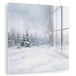 Bospad - Dennen - Sneeuw - Winter - Rustgevend plexiglas 5mm klein -zzzproduct_nieuw