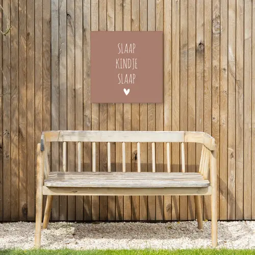 Slaap kindje slaap - Quotes - Spreuken Tuinposter op houten frame 2 cm dik klein -sfeer4