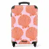 Patronen - Schelp patroon in pastelroze NBS - Handbagage koffer - Kinderen Unisex middel -productfoto_recht