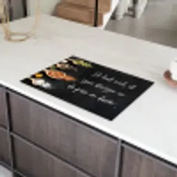 Ik gooi dingen in de pan en duim - Keuken - Quotes - Spreuken - Humor Inductie beschermer vinyl 3mm klein -sfeer8