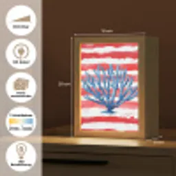 Koraal - Verfstructuur - Rood - Blauw Light Box met kabel (Tafellamp) klein -USP_websiteoverzichtDE