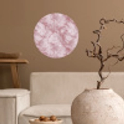 Roze - Kwartsmarmer - Aders Wandcirkel behangsticker klein 186 -sfeer1