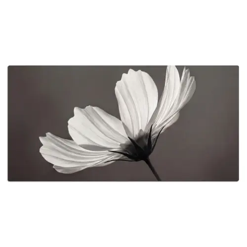 Bloem - Minimalistisch - Zwart - Wit Muismat XXL klein -3d_leeg