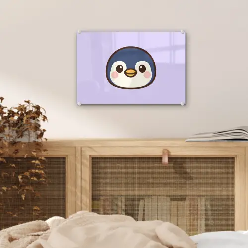 Pinguïn - Paars - Schattig plexiglas 5mm klein -sfeer4