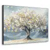 Boom - Winter - Levensboom - Modern - Goud Textielframe zwart klein -3d