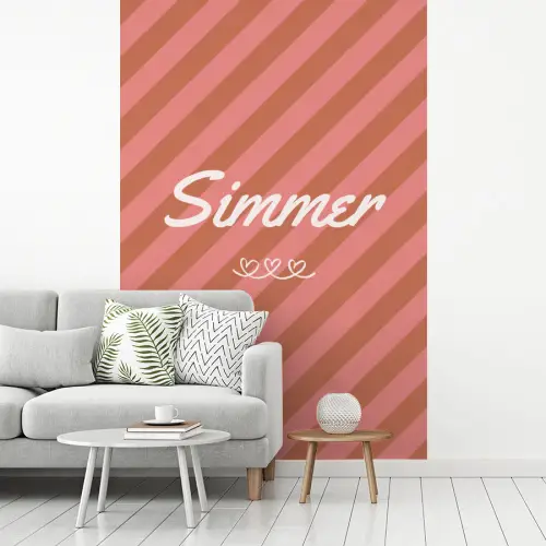 Simmer - Hartjes - Strepen - Roze fotobehang vinyl groot -woonkamer