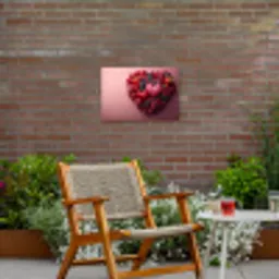 Fruit - Hartjes - Aardbeien - Frambozen - Bosbessen Tuinposter op houten frame 2 cm dik klein -sfeer3
