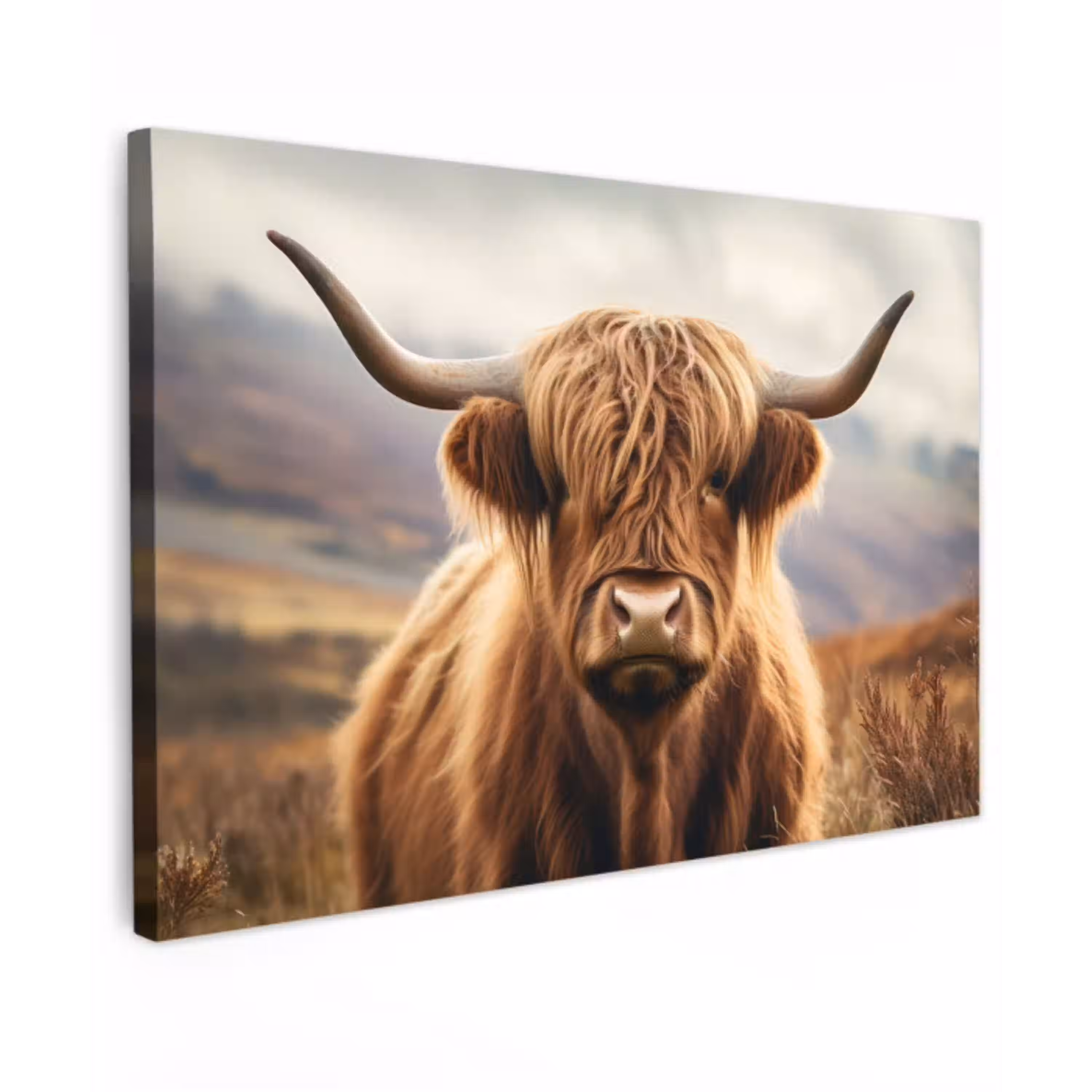 Schotse hooglander - Landschap - Dier canvas 2cm klein -z3d