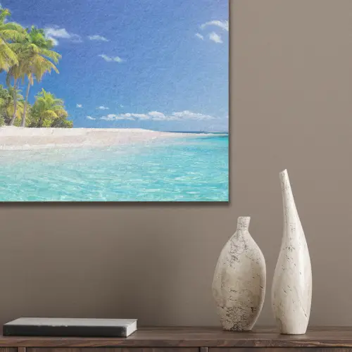Strand - Zee - Palmboom - Zon - Zomer PET vilt klein -sfeer6_closeup