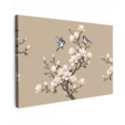 Oosters - Vogels - Beige canvas 2cm klein -z3d