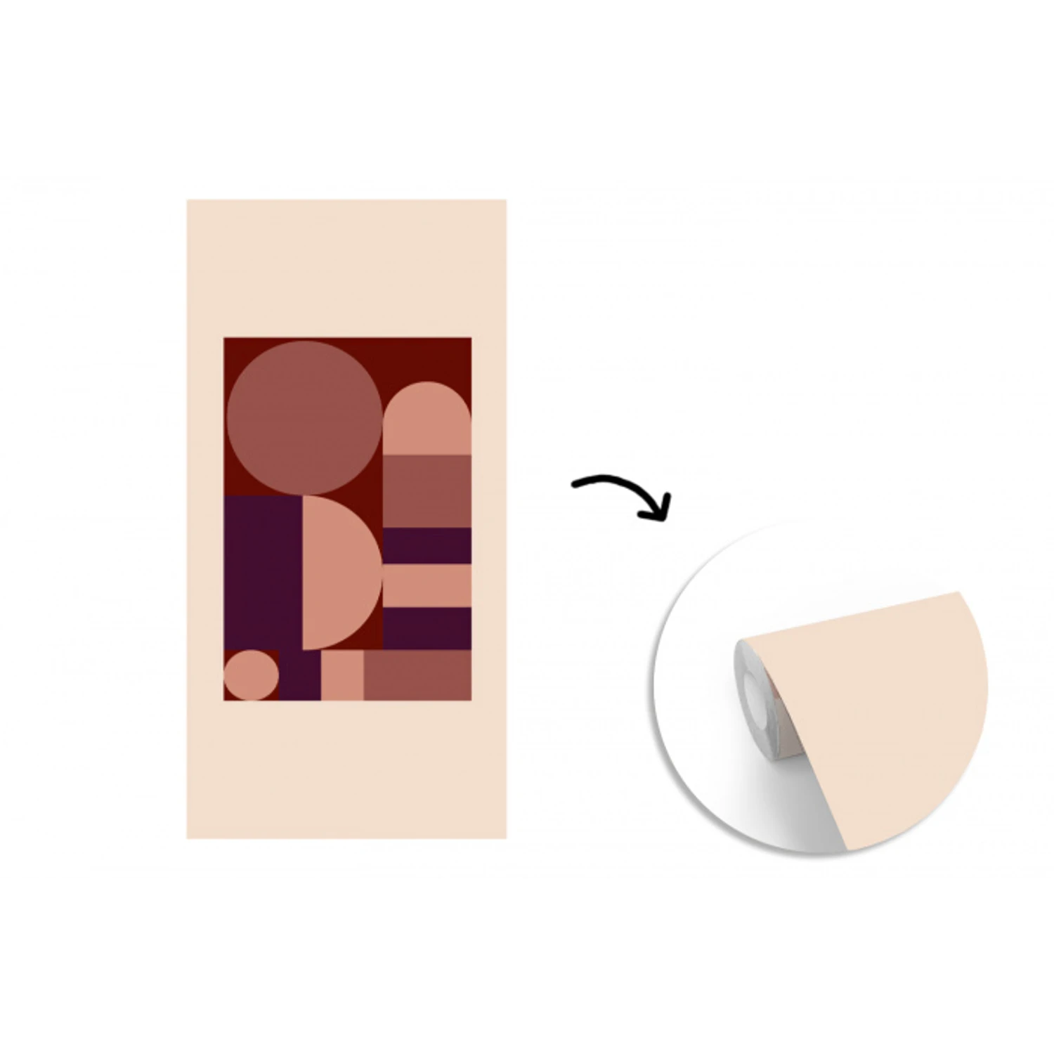 Geometrisch - Cirkels - Rood fotobehang vinyl groot -3d