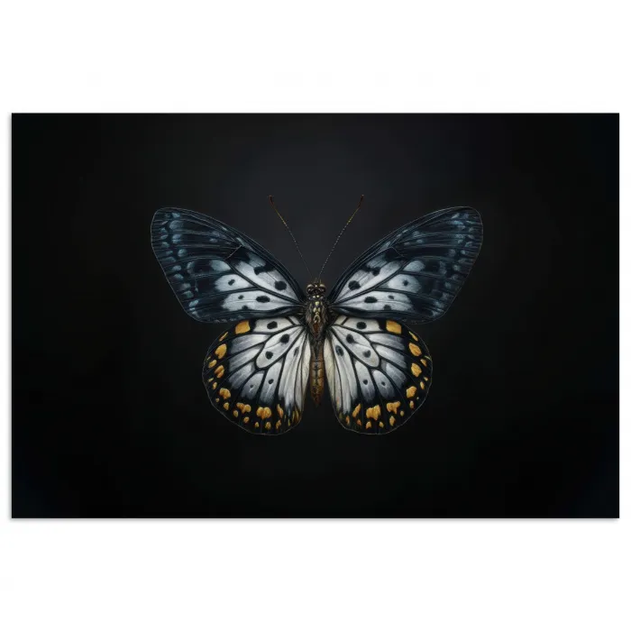 Vlinder - Monochroom - Balans poster papier klein -3d