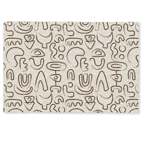 Abstract - Beige - Patroon - Donkerbruin Deurmat klein 898 -zkaufland3d