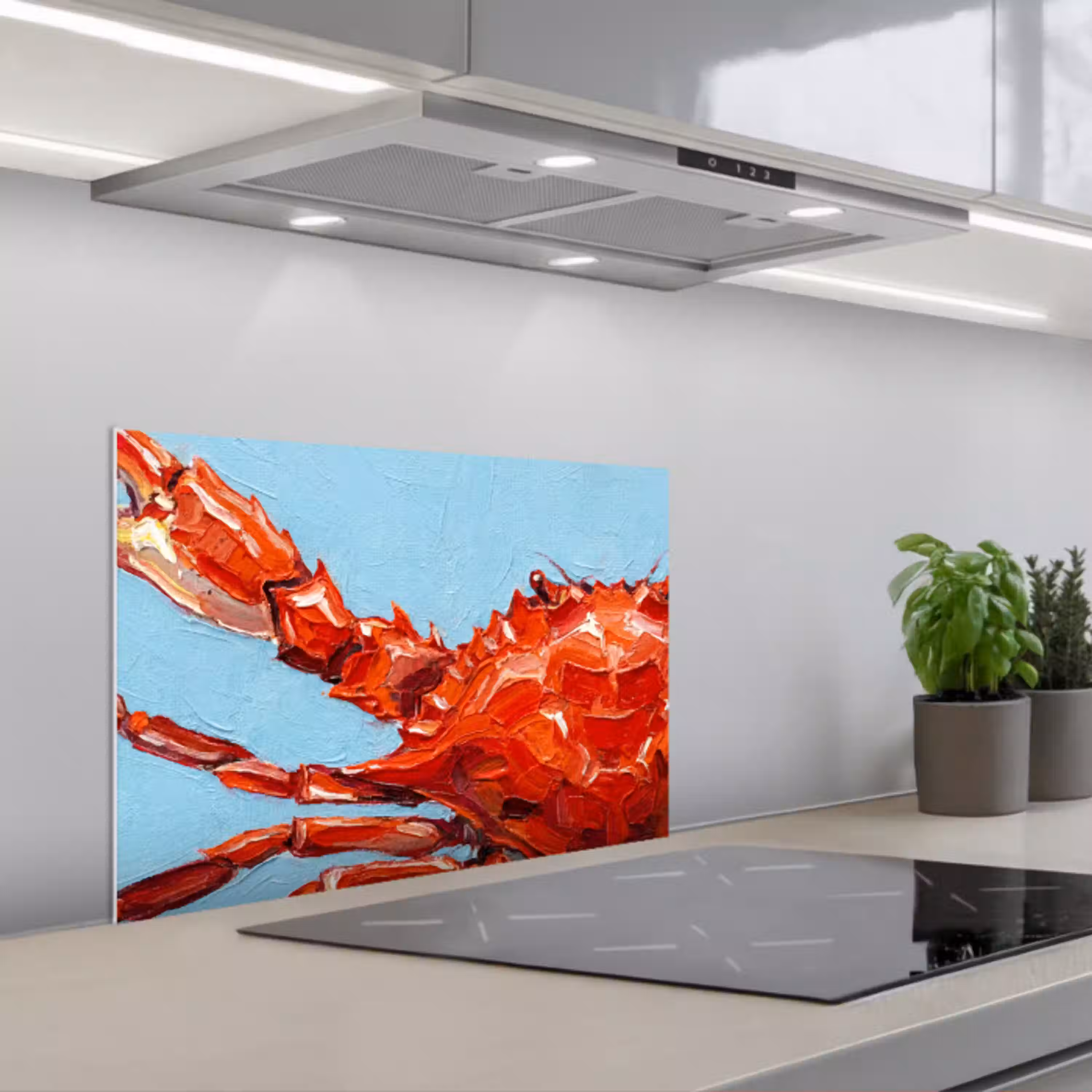 Krab - Zee - Dieren - Abstract - Rood keuken achterwand spatscherm klein -3d_schuin