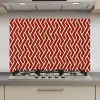 Rood - Beige - Patroon - Lijnen keuken achterwand spatscherm klein 900 -3d_website