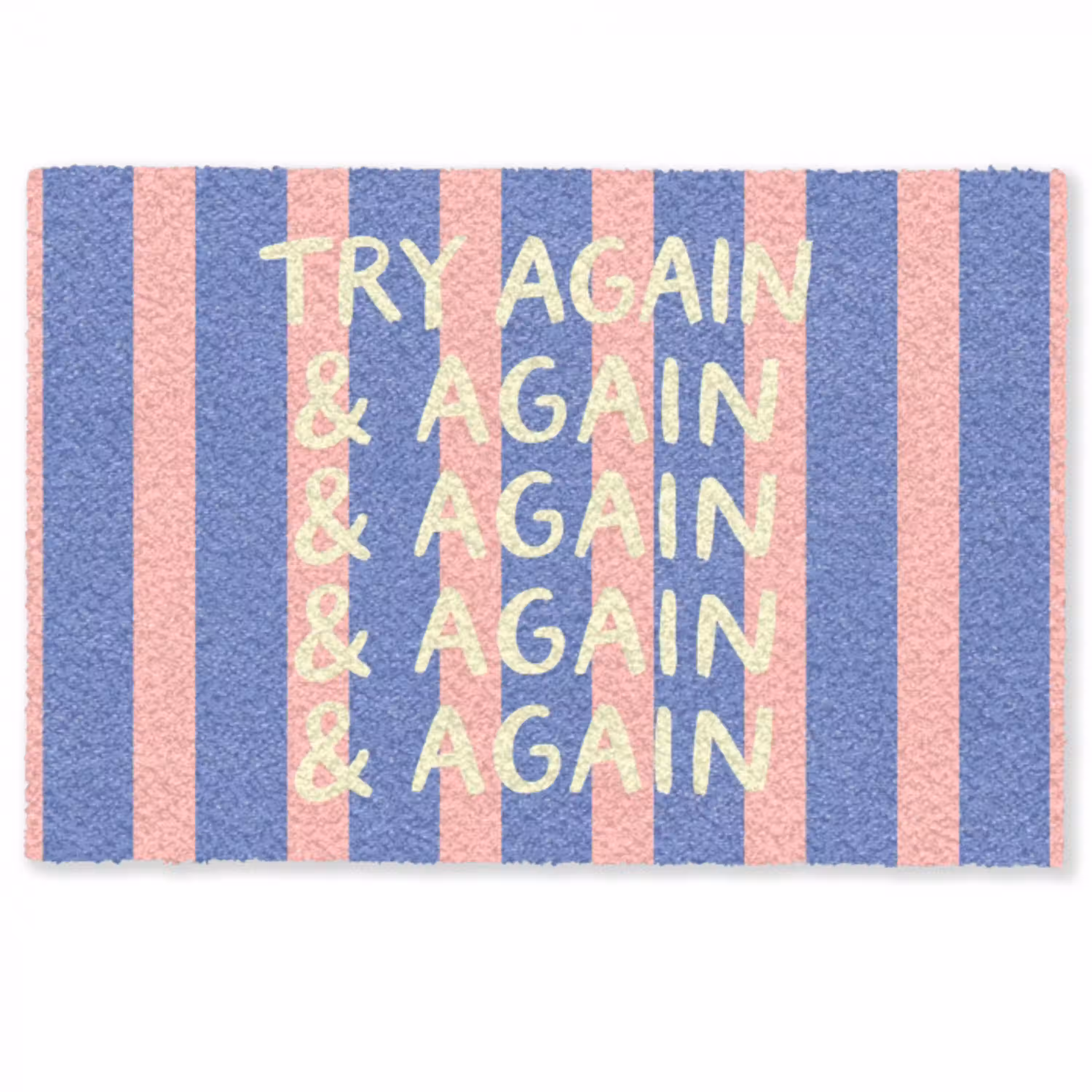 Try again - Strepen - Roze - Verticaal - Blauw Deurmat klein -zkaufland3d