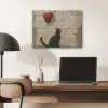 Street art - Kat - Ballon - Graffiti - Banksy PET vilt klein -sfeer5